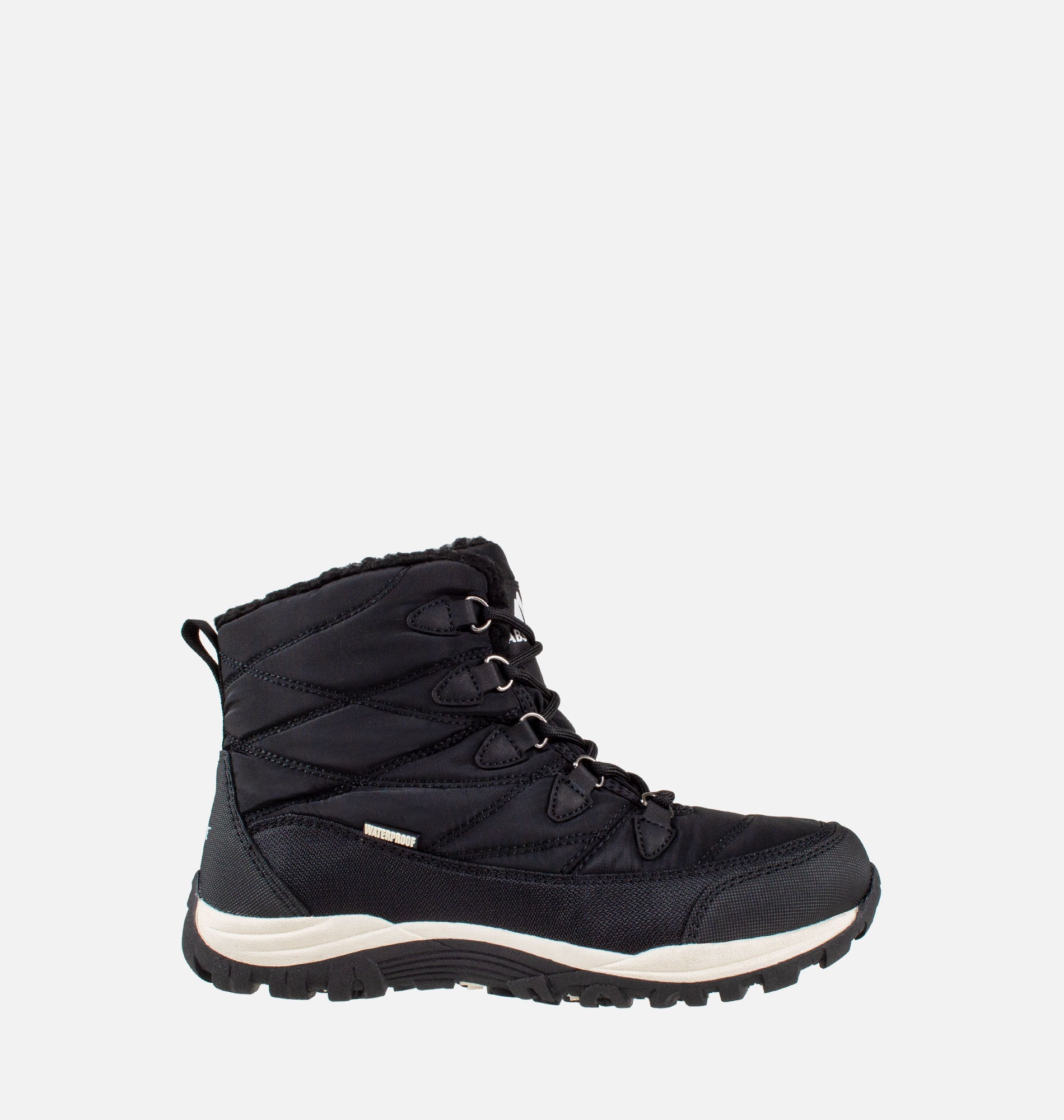 Women's short nylon winter boot in black