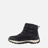 Women's short nylon winter boot in black