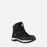 Women's short nylon winter boot in black