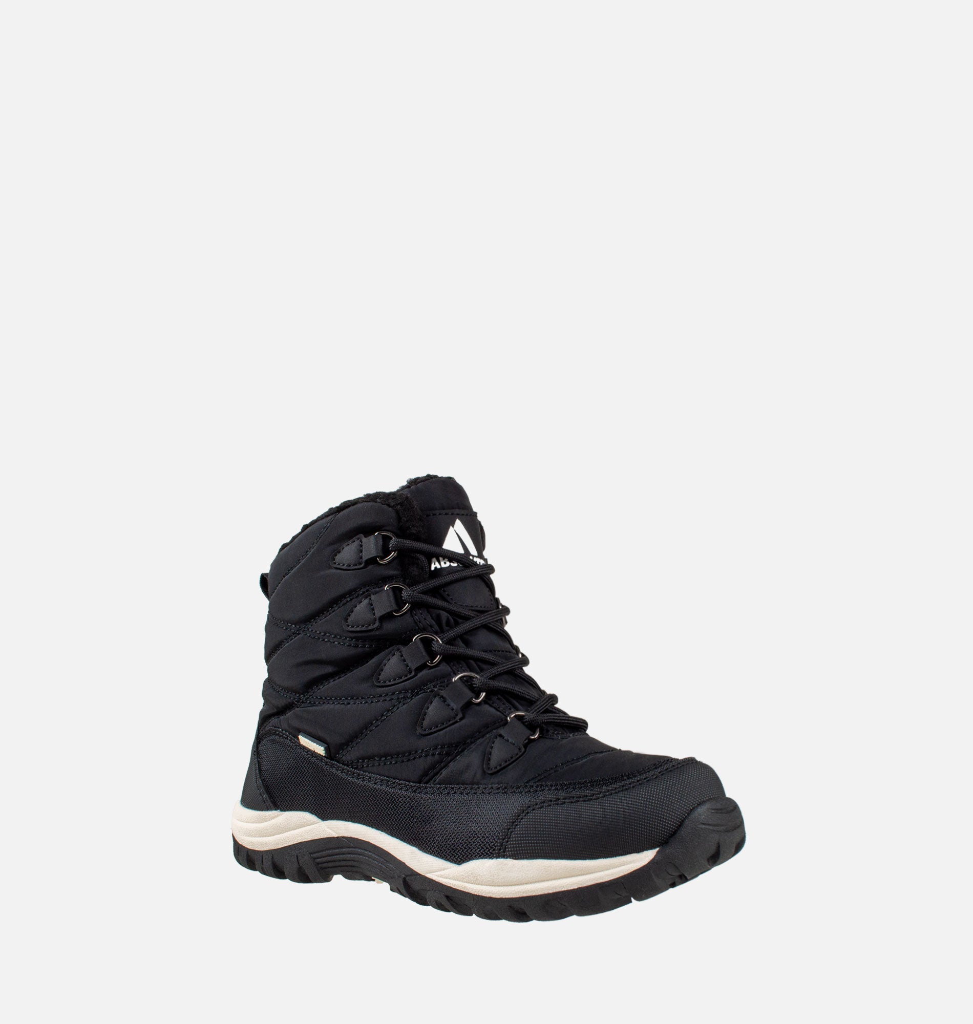 Women's short nylon winter boot in black