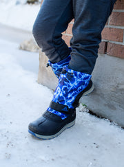 Youth Boy's Nebula 3 Lightning Blue Winter Waterproof Insulated Boot in Snow