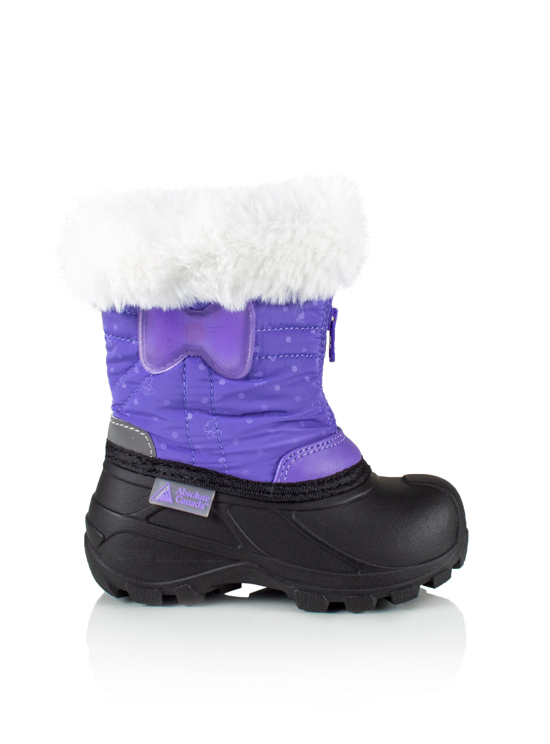 Eden 2 lavender cute girls bow winter boots with lights #color_lavender