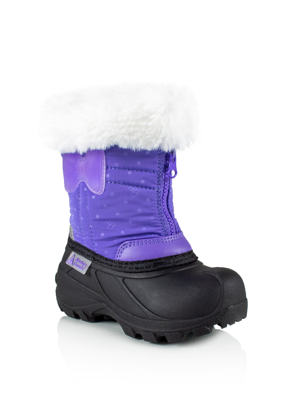 Eden 2 lavender cute girls bow winter boots with lights #color_lavender