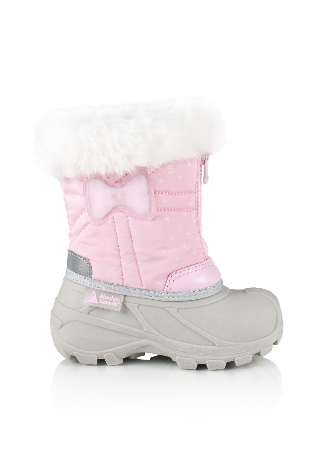 Eden 2 pink cute girls bow winter boots with lights #color_pink