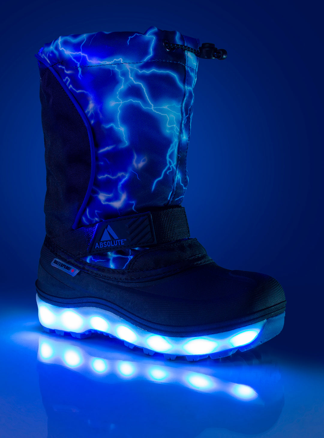 Youth Boy's Nebula 3 Lightning Blue Winter Waterproof Insulated Boot Lighted #color_blue-lightning