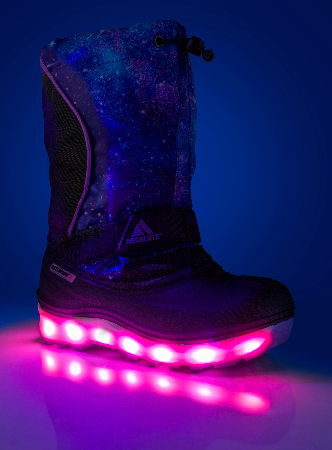 Youth Girls Nebula 3 Purple Galaxy Winter Insulated Waterproof Boot Lighted #color_purple-galaxy