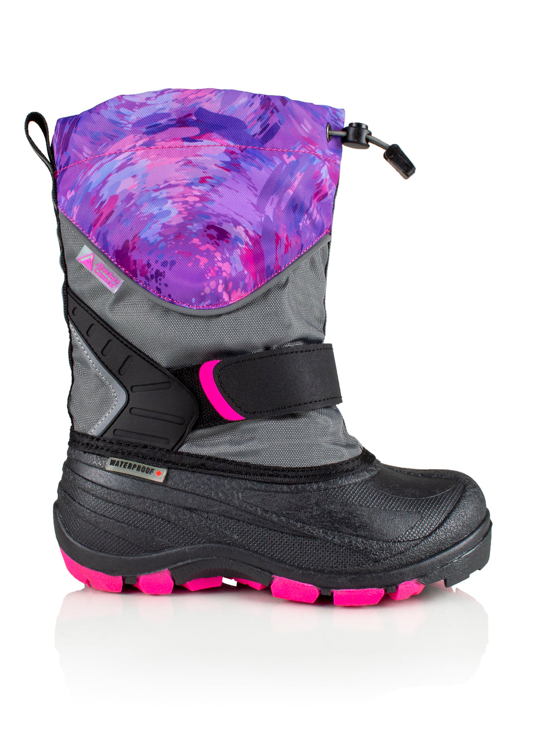 Youth Girl's Kids Pink Swirl Winter Waterproof Boot #color_pink-swirl