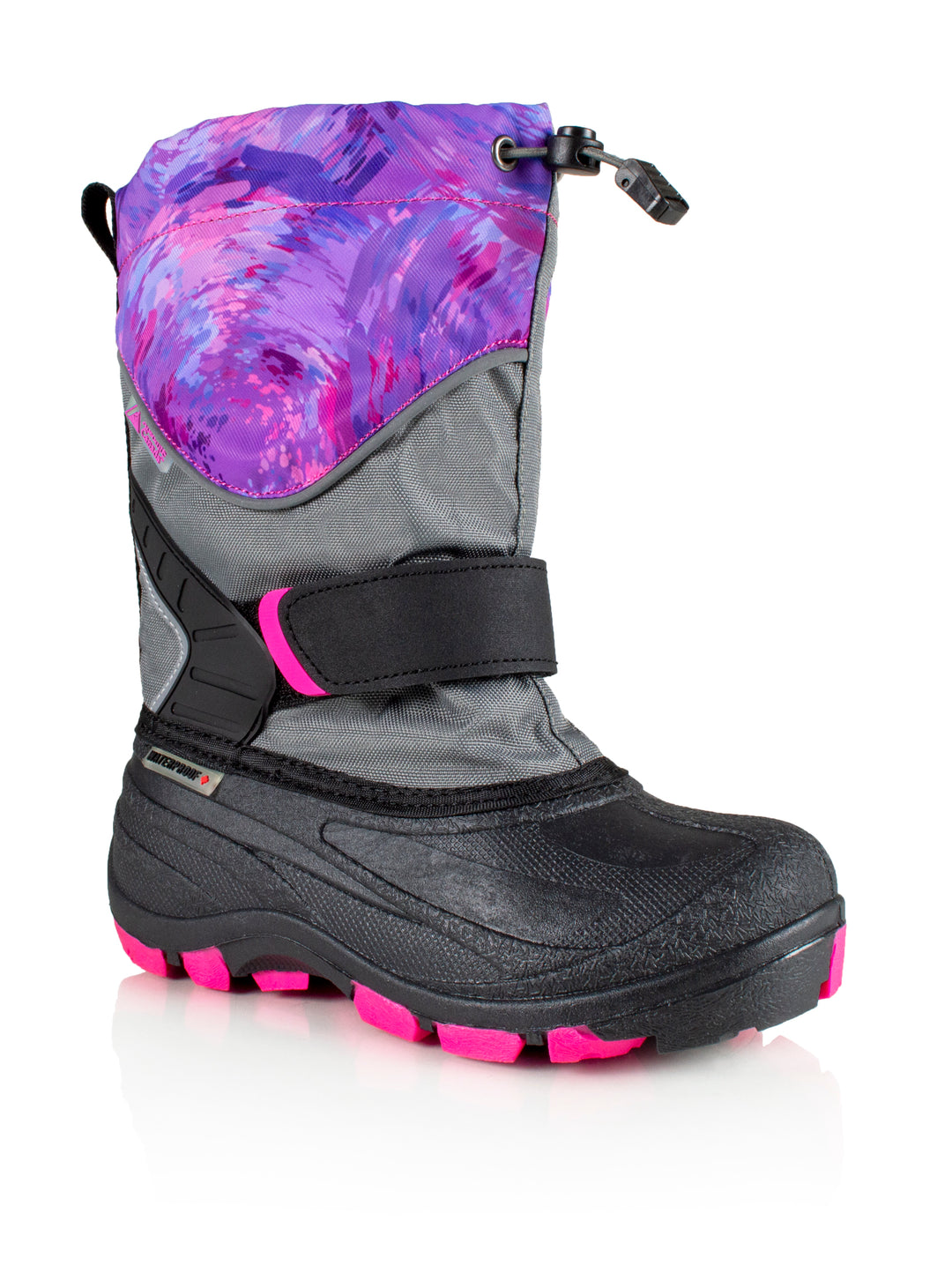 Youth Girl's Kids Pink Swirl Winter Waterproof Boot #color_pink-swirl