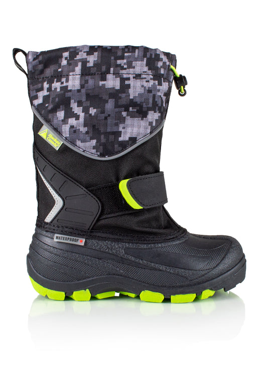 Youth Boy's Kids Grey Lime Winter Waterproof Boot #color_grey-lime