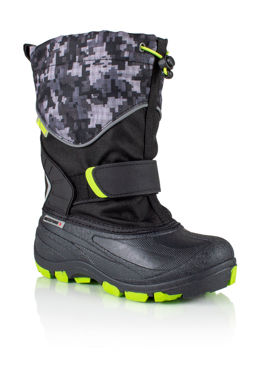 Youth Boy's Kids Grey Lime Winter Waterproof Boot #color_grey-lime